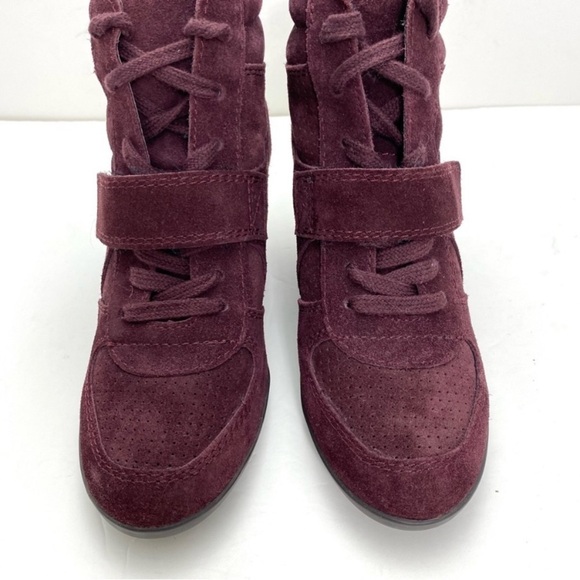 Ash Bowie Suede Wedge Sneaker In Burgundy Brand New without Tag Size 8/38 - Picture 3 of 12